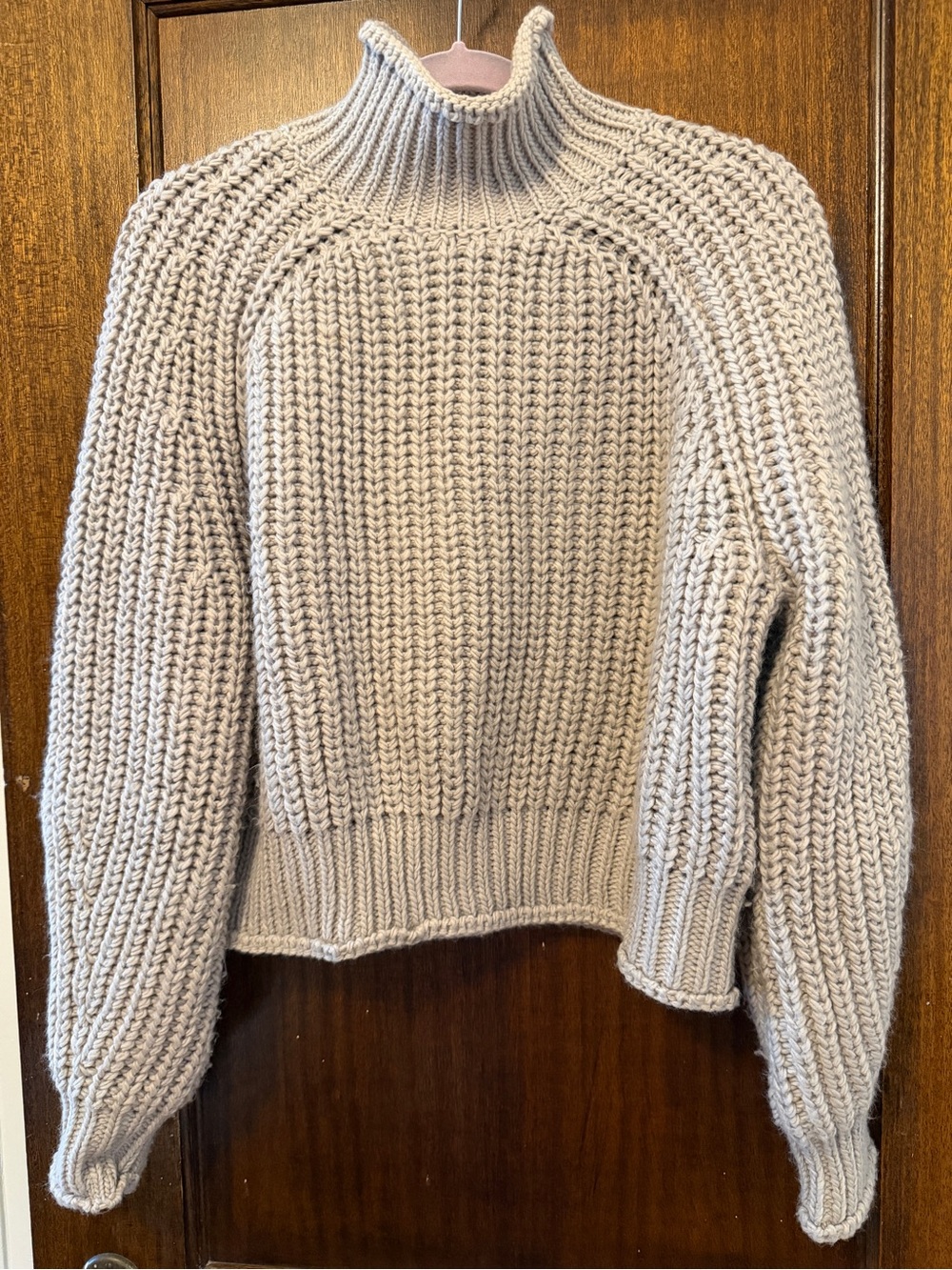 H&M Chunky Cowl Turtleneck Sweater in Light Beige